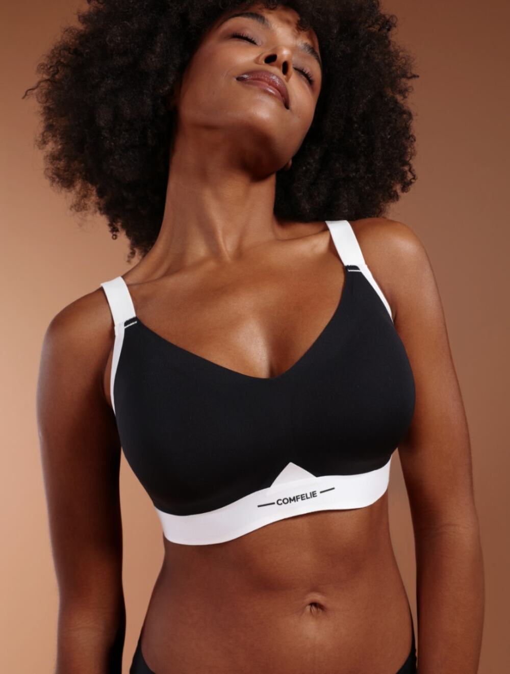 Comfelie Airlite Only 89g Comfortable Wireless Bra Black White Sz XL